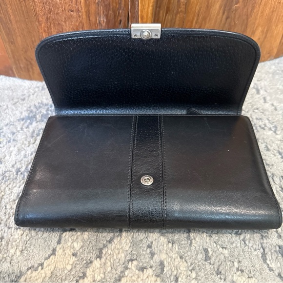 Vintage Coach Black Leather Bifold Envelope Clutch Wallet - Picture 6 of 9